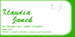 klaudia janek business card